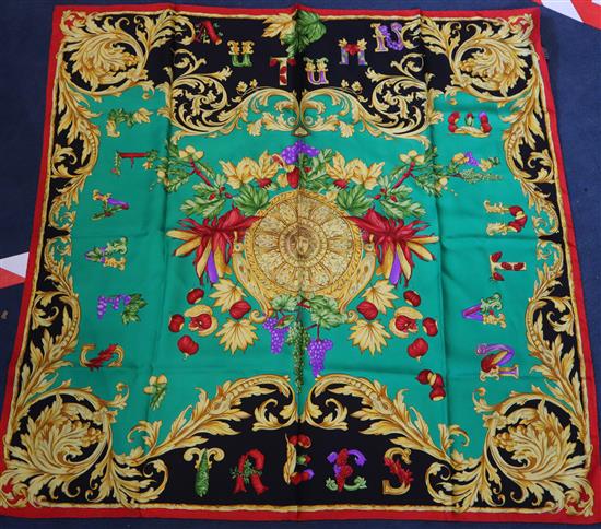Two Versace silk scarves